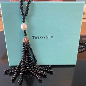 Tiffany & Co Ziegfeld Onyx/Pearl Tassel Necklace